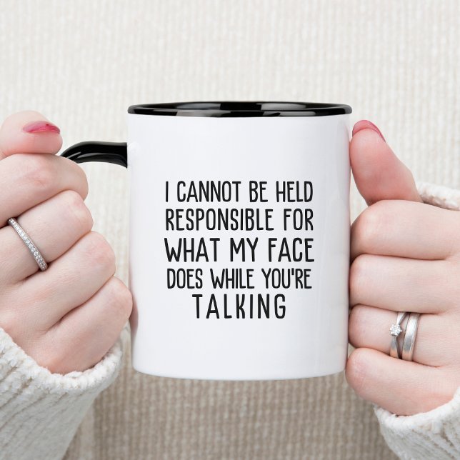 Caneca De Café Em Dois Tons Not Responsible Office Humor Funny & Sarcastic  (Criador carregado)