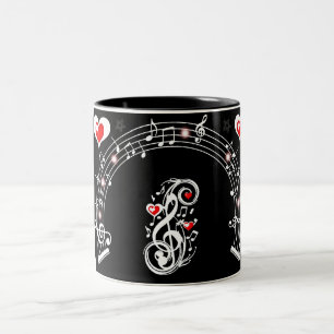 Caneca De Café Em Dois Tons _Nota de Amor