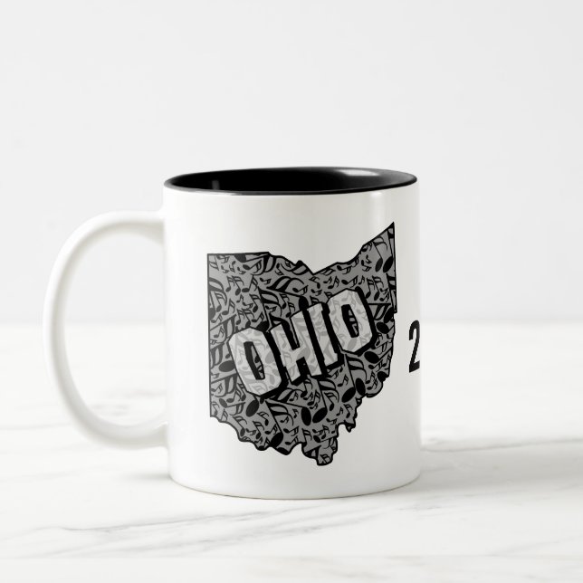 Caneca De Café Em Dois Tons Notas de Música de Ohio (Esquerda)