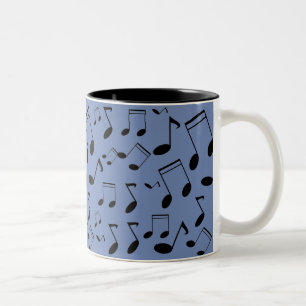 Caneca De Café Em Dois Tons Notas de música em preto