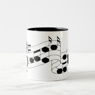 Caneca De Café Em Dois Tons notas musicais