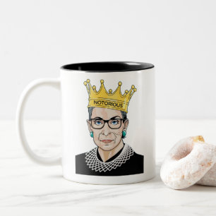 Caneca De Café Em Dois Tons Notoriamente RBG Ruth Bader Ginsburg Poder Feminis