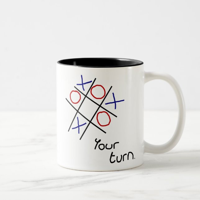 Caneca De Café Em Dois Tons Noughts & Crosses (Tic-tac-toe) (Direita)