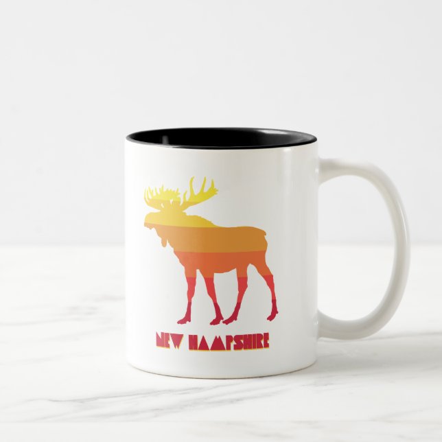 Caneca De Café Em Dois Tons Nova Hampshire Moose (Direita)