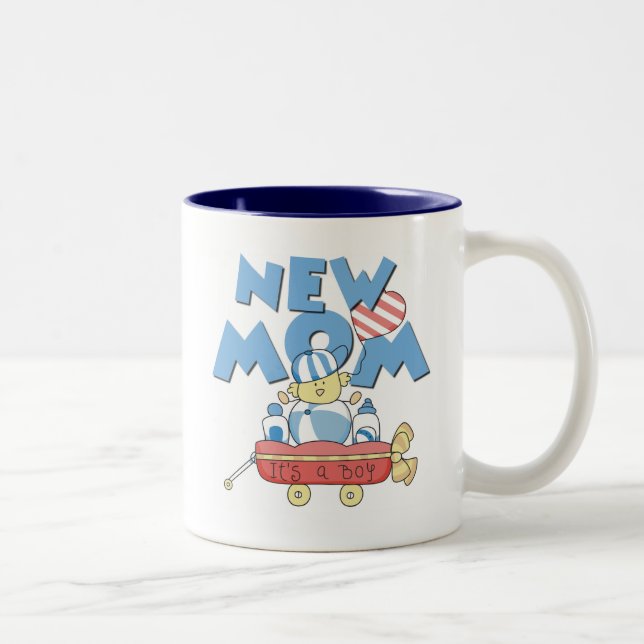 Caneca De Café Em Dois Tons Nova mãe é um Camiseta e presentes (Direita)
