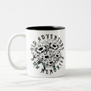 Caneca De Café Em Dois Tons Nova memória Vintage Floral Summer