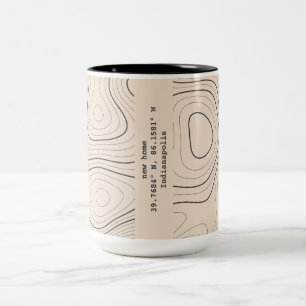 Caneca De Café Em Dois Tons Nova Topografia Doméstica Coordena Presente de Aqu