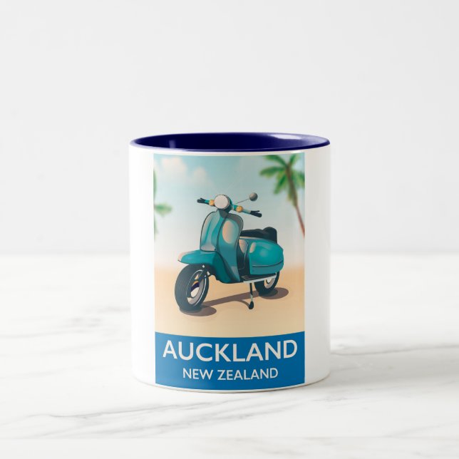 Caneca De Café Em Dois Tons Nova Zelândia poster de viagens (Centro)