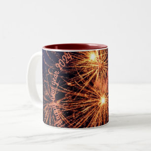 Caneca De Café Em Dois Tons Novo ano Mugs 2024 cor rosa
