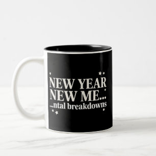 Caneca De Café Em Dois Tons Novo Ano, Nova Mentalidade de Desmoronamento Sarcá