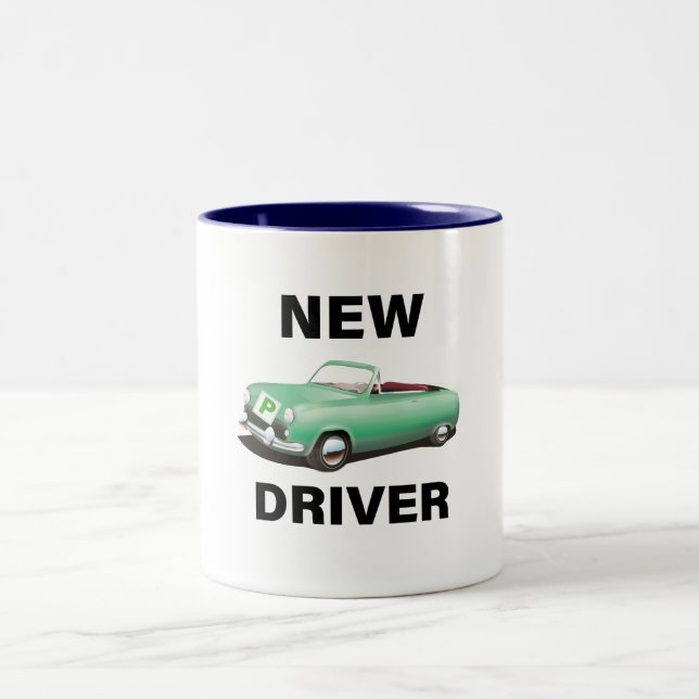 Caneca De Café Em Dois Tons Novo condutor de automóvel provisório (Centro)