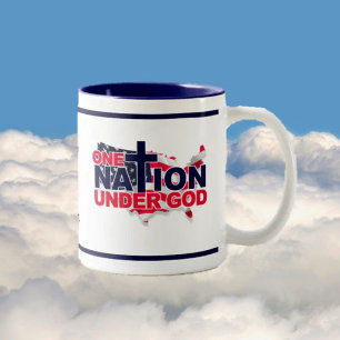 Caneca De Café Em Dois Tons NOVO! Deus e País EUA