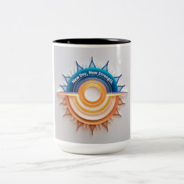 Caneca De Café Em Dois Tons Novo dia, nova força