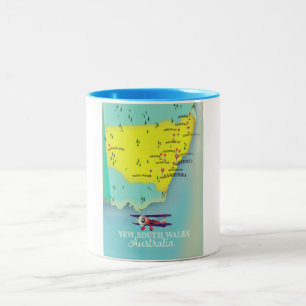 Caneca De Café Em Dois Tons Novo mapa da Austrália no sul do País de Gales