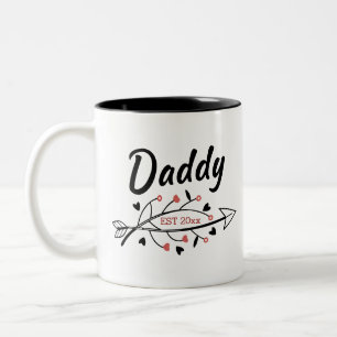 Caneca De Café Em Dois Tons Novo Pai de Pais Personalizado Ano Estabelecido