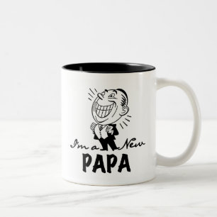 Caneca De Café Em Dois Tons Novo Papá Sorrindo Camisas e Presentes