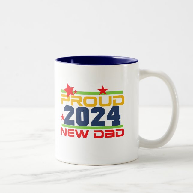 Caneca De Café Em Dois Tons novo papai 2024 (Direita)