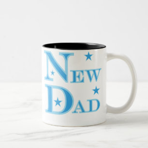 Caneca De Café Em Dois Tons Novo papai azul do texto