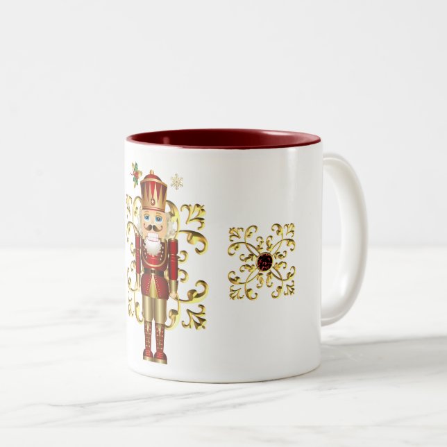 Caneca De Café Em Dois Tons Noz-pirata de café de Natal (Frente Esquerda)