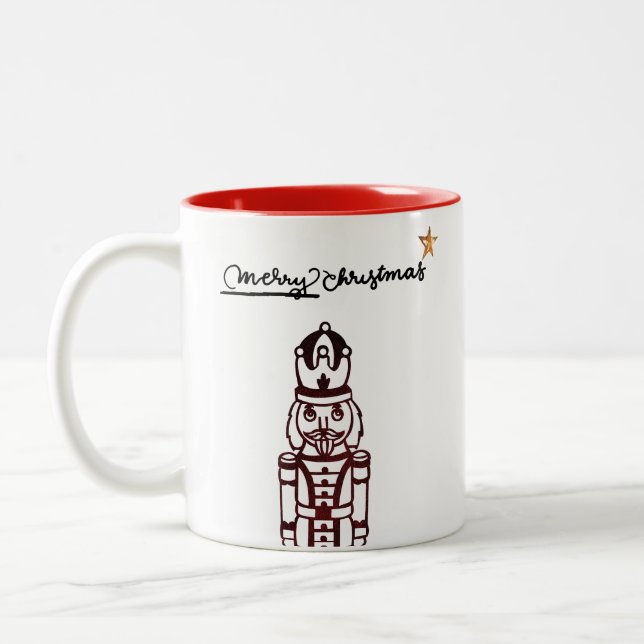 Caneca De Café Em Dois Tons Nozes Feriados Feliz Natal (Esquerda)