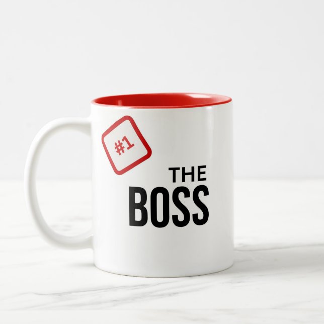 Caneca De Café Em Dois Tons Número 1 Presente Chefe (Esquerda)