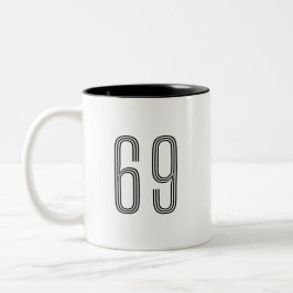 Caneca De Café Em Dois Tons Número 69 Wifey/Husby Custom Bride, Fiance Gift