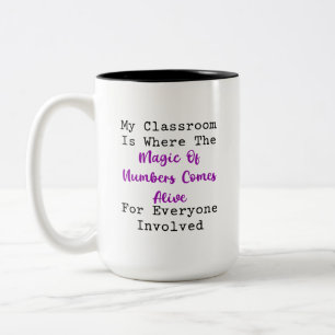 Caneca De Café Em Dois Tons Números Mágicos na Sala de Aula Tornam-se Vida Edu