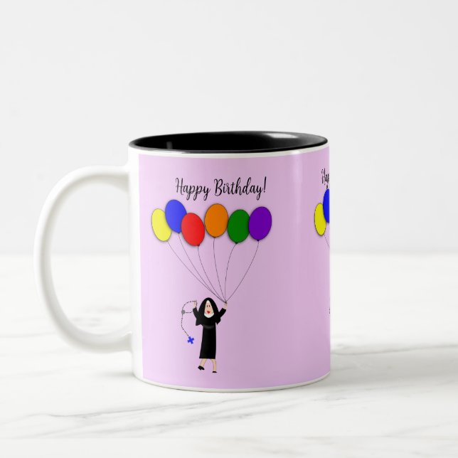 Caneca De Café Em Dois Tons Nun Happy Birthday Lavanda (Esquerda)