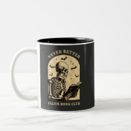 Caneca De Café Em Dois Tons Nunca Melhor Leitura do Skeleton Gothee