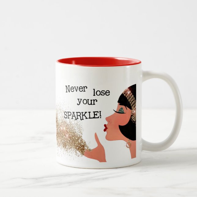 Caneca De Café Em Dois Tons "Nunca Perder O SPARKLE!" (Direita)