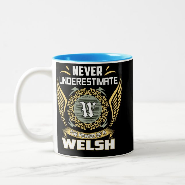 Caneca De Café Em Dois Tons Nunca Subestime O Poder De Um Galês (Esquerda)