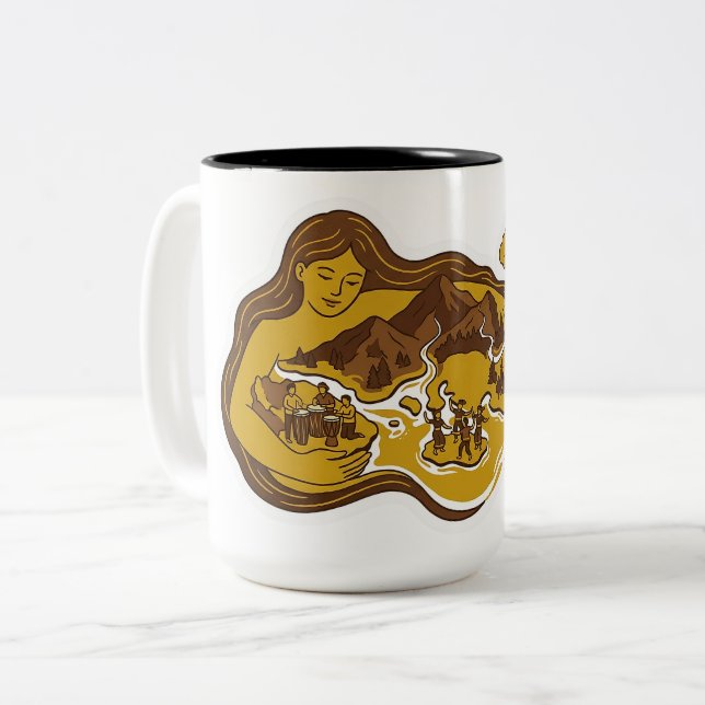 Caneca De Café Em Dois Tons Nusa Ina (Ilha Mãe) (Frente Esquerda)