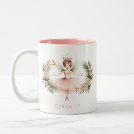 Caneca De Café Em Dois Tons Nutcracker Ballerina Balé Rosa