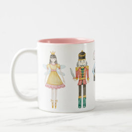 Caneca De Café Em Dois Tons Nutcracker Ballerina Pão-de-Natal Único
