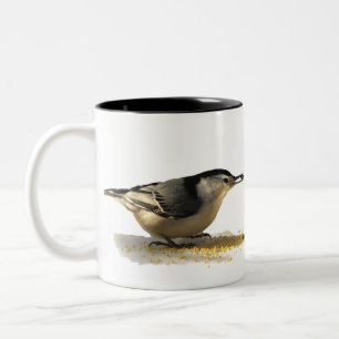 Caneca De Café Em Dois Tons Nuthatch de peito branco