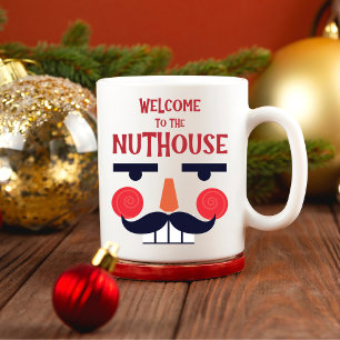 Caneca De Café Em Dois Tons Nuthouse Engraçado Feriado Natal Parado