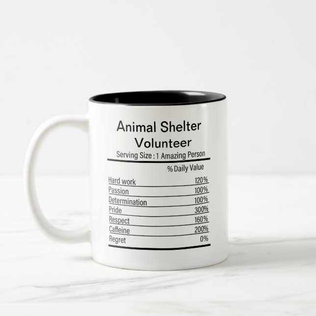 Caneca De Café Em Dois Tons Nutrição de Voluntários para Proteção Animal Perso (Esquerda)