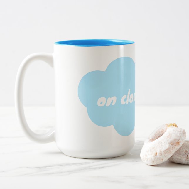 Caneca De Café Em Dois Tons Nuvem 9 (Com Donut)