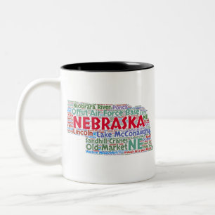 Caneca De Café Em Dois Tons Nuvem da palavra de Nebraska