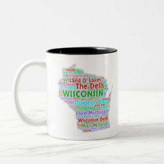 Caneca De Café Em Dois Tons Nuvem da palavra de Wisconsin