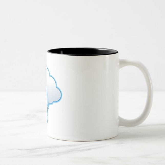 Caneca De Café Em Dois Tons Nuvem de chuva (Direita)