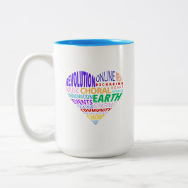 Caneca De Café Em Dois Tons Nuvem de Palavras do Coro da Terra