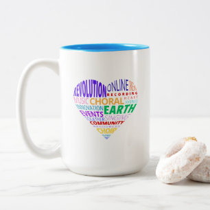 Caneca De Café Em Dois Tons Nuvem de Palavras do Coro da Terra