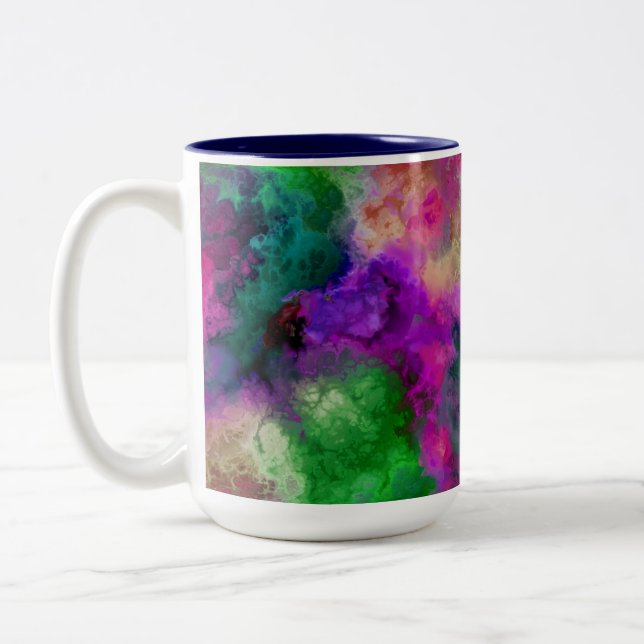 Caneca De Café Em Dois Tons Nuvens coloridas (Esquerda)