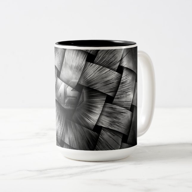 Caneca De Café Em Dois Tons Nuvens Etéreas Assíncronas (Frente Esquerda)