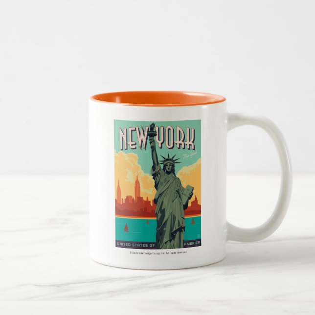 Caneca De Café Em Dois Tons NYC - Lady Liberty (Direita)