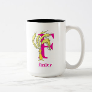 Caneca De Café Em Dois Tons O ABC do Dr. Seuss: Letra F - Rosa Adicione seu