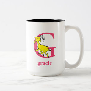 Caneca De Café Em Dois Tons O ABC do Dr. Seuss: Letra G - Rosa Adicione Seu N