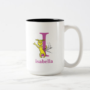 Caneca De Café Em Dois Tons O ABC do Dr. Seuss: Letra I - Roxo Adicione seu