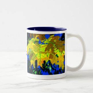 Caneca De Café Em Dois Tons O abstrato do outono